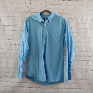 SADLEBRED 1888  WASHED POPLIN BLUE BUTTON DOWN - Size Medium SKU:281